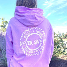 Load image into Gallery viewer, Advocate. Resilience. Never Give Up. Garment-Dyed Hoodies