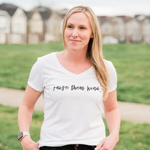 Load image into Gallery viewer, raise them kind Women's V-neck - White