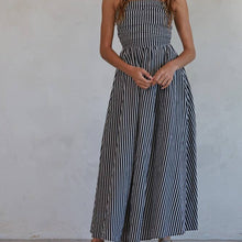 Load image into Gallery viewer, Striped Strapless Flare Maxi Dress
