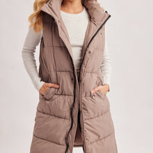Load image into Gallery viewer, Longline Quilted Puffer Vest
