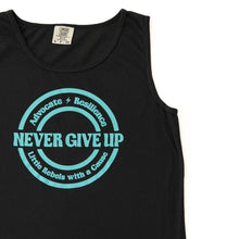 Load image into Gallery viewer, Advocate. Resilience. Never Give Up. Tanks (youth + adult)
