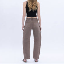 Load image into Gallery viewer, High Rise Barrel Jean by Flying Monkey ~ Stone
