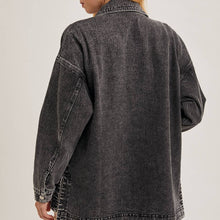 Load image into Gallery viewer, Button Down Denim Shirt/Jacket ~ Black
