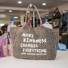 Load image into Gallery viewer, More Kindness Cheetah Print Oversized Tote
