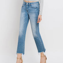 Load image into Gallery viewer, Mid Rise Frayed Hem Bootcut Ankle Jeans by Flying Monkey
