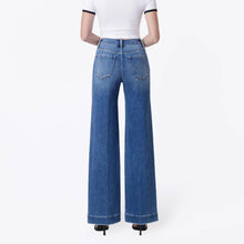 Load image into Gallery viewer, High Rise Trouser Fold Wide Leg Jeans
