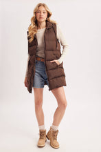 Load image into Gallery viewer, Hooded Longline Puffer Vest
