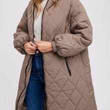 Load image into Gallery viewer, Longline Quilted Puffer Jacket
