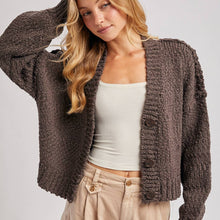 Load image into Gallery viewer, Cropped Popcorn Knit Cardigan
