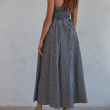 Load image into Gallery viewer, Striped Strapless Flare Maxi Dress
