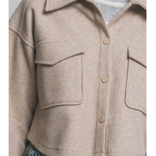Load image into Gallery viewer, Fleece Cropped Shacket Shirt Jacket
