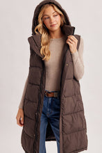 Load image into Gallery viewer, Longline Quilted Puffer Vest
