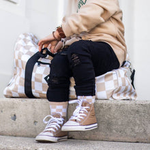 Load image into Gallery viewer, Tan Check Weekender Duffle

