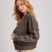 Load image into Gallery viewer, Cropped Popcorn Knit Cardigan
