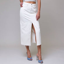 Load image into Gallery viewer, Sea Salt Front Slit Midi Skirt
