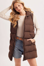 Load image into Gallery viewer, Hooded Longline Puffer Vest
