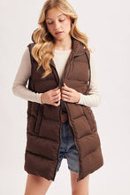 Load image into Gallery viewer, Hooded Longline Puffer Vest
