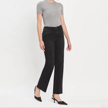 Load image into Gallery viewer, High Rise Slim Wide Leg Jeans ~ Black
