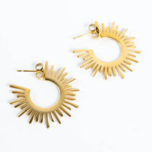 Load image into Gallery viewer, Sunburst Hoops
