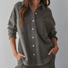 Load image into Gallery viewer, Knit Cotton Button Down Jacket
