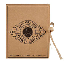 Load image into Gallery viewer, Champagne Gold Cheese Knives Book Box
