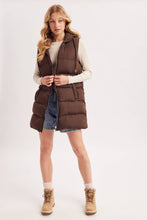 Load image into Gallery viewer, Hooded Longline Puffer Vest
