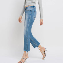 Load image into Gallery viewer, Mid Rise Frayed Hem Bootcut Ankle Jeans by Flying Monkey

