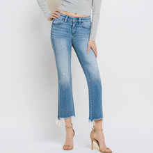 Load image into Gallery viewer, Mid Rise Frayed Hem Bootcut Ankle Jeans by Flying Monkey
