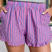 Load image into Gallery viewer, Striped Ruffled Hem Shorts
