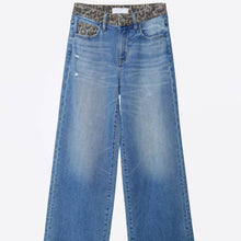 Load image into Gallery viewer, High Rise Leopard Print Waistband Jeans ~ Olivia
