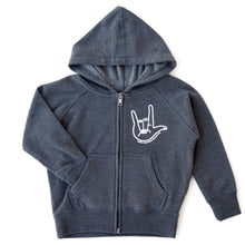 Load image into Gallery viewer, I LOVE YOU sign. Toddler Zip Hoodies
