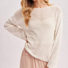 Load image into Gallery viewer, Boat Neck Open Knit Sweater
