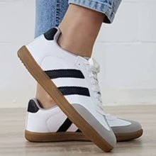 Load image into Gallery viewer, Striped Lace-up Flat Sneakers
