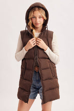 Load image into Gallery viewer, Hooded Longline Puffer Vest
