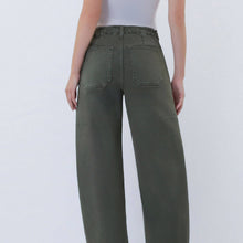 Load image into Gallery viewer, High Rise Barrel Leg Jean ~ Deep Forest
