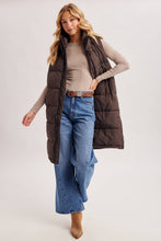 Load image into Gallery viewer, Longline Quilted Puffer Vest
