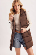 Load image into Gallery viewer, Hooded Longline Puffer Vest

