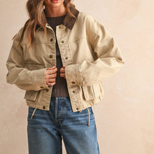 Load image into Gallery viewer, Utility Jacket with Contrast Collar

