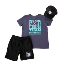 Load image into Gallery viewer, We Are More Alike Than Different. Youth Tee ~ Navy
