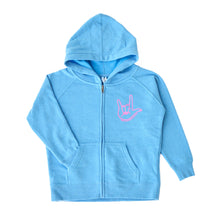 Load image into Gallery viewer, I LOVE YOU sign. Toddler Zip Hoodies
