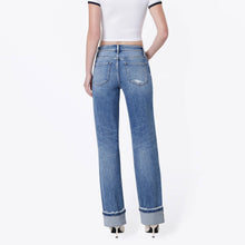 Load image into Gallery viewer, High Rise Distressed Cuffed Slim Wide Jeans ~ by Flying Monkey
