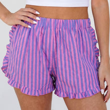 Load image into Gallery viewer, Striped Ruffled Hem Shorts
