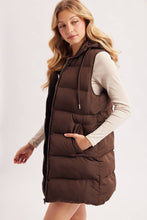 Load image into Gallery viewer, Hooded Longline Puffer Vest
