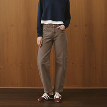 Load image into Gallery viewer, High Rise Barrel Jean by Flying Monkey ~ Stone
