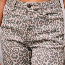 Load image into Gallery viewer, 66 Western Leopard Frayed Edge Wide Leg High Waist Jeans
