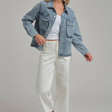 Load image into Gallery viewer, Vintage Denim Shacket with Cargo Pockets
