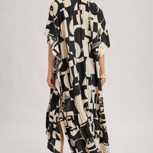 Load image into Gallery viewer, Boho Ruffle Tiered Open Front Maxi Kimono
