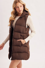 Load image into Gallery viewer, Hooded Longline Puffer Vest

