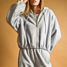 Load image into Gallery viewer, Bubble Hem Zip Up
