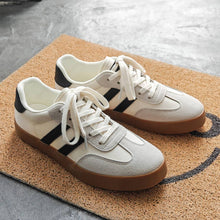 Load image into Gallery viewer, Striped Lace-up Flat Sneakers
